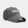 thumbnail image 4 of WEIYLL Womens Men Baseball Cap Papa Letter Embroidered Sports Block Grey Beach Hats One Size, 4 of 5