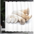 thumbnail image 3 of Ambesonne Agriculture Shower Curtain, King Oyster Mushrooms, 69"Wx75"L, Warm Taupe Champagne Grey, 3 of 4