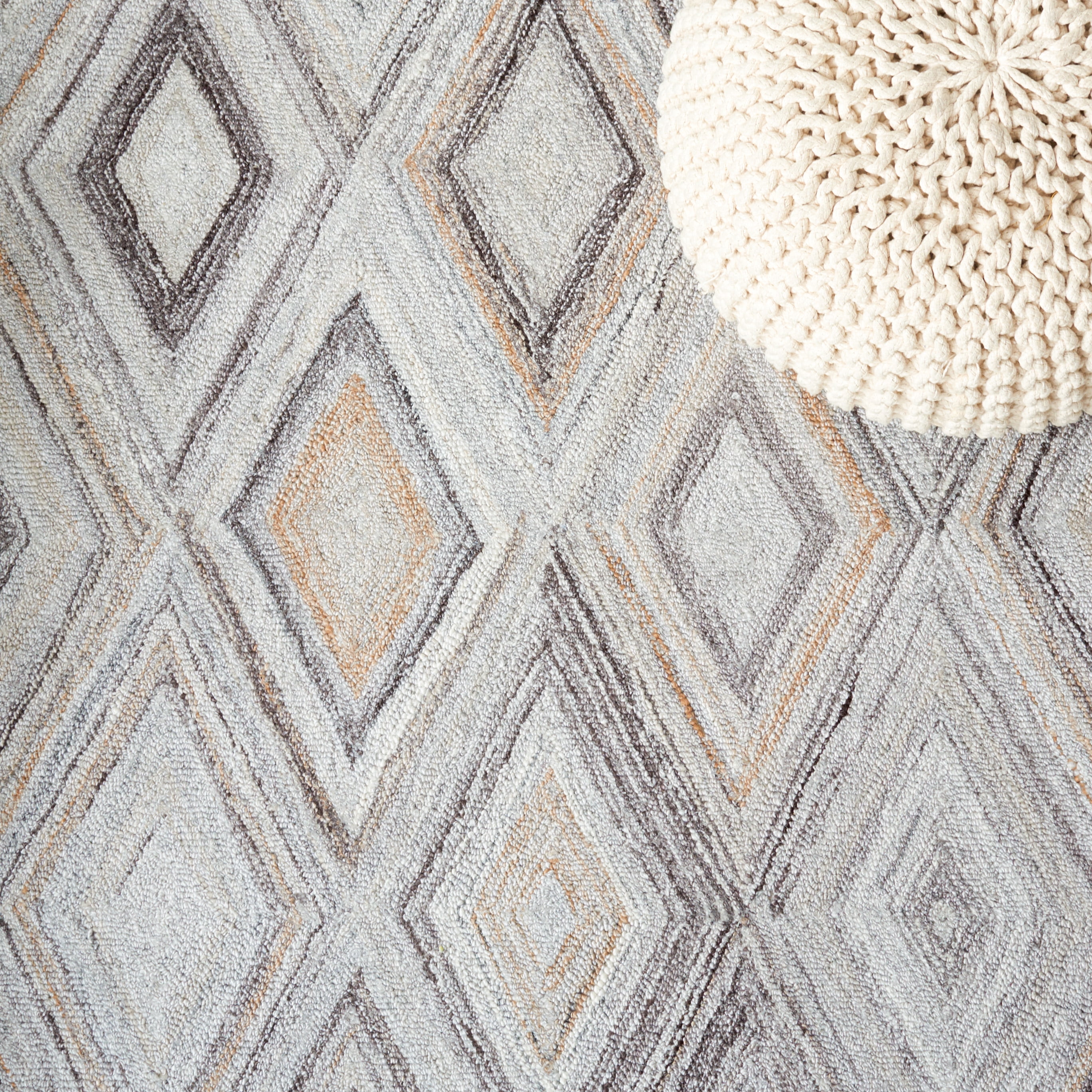 SAFAVIEH Metro Bronte Diamond Runner Rug, Grey/Light Brown, 2'3" x 9'