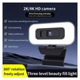 thumbnail image 2 of Portable Full HD 2K 4K Webcam PC Laptop Auto Focus Webcam Live Streaming Flexible With Microphone Live Broadcast With Light ,Easy to Operate, 2 of 6