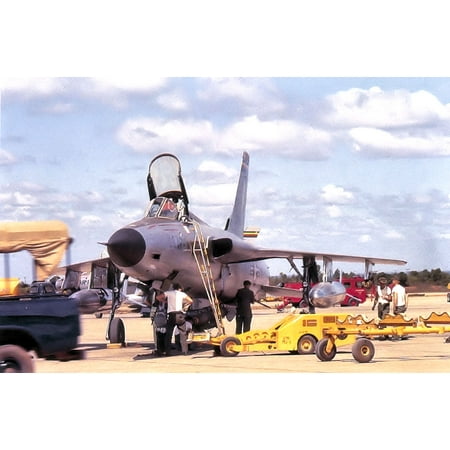 LAMINATED POSTER 36th Tactical Fighter Squadron F-105D having MK-82 500 pound bombs being loaded prior to a mission a Poster Print 24 x