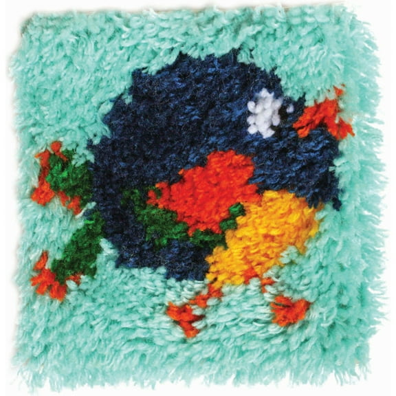 Wonderart Latch Hook Kit, 8" x 8", Tweet