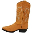 thumbnail image 2 of The Western Shops Men’s Leather Ostrich Quill Print Cowboy J Toe Boot, 2 of 5