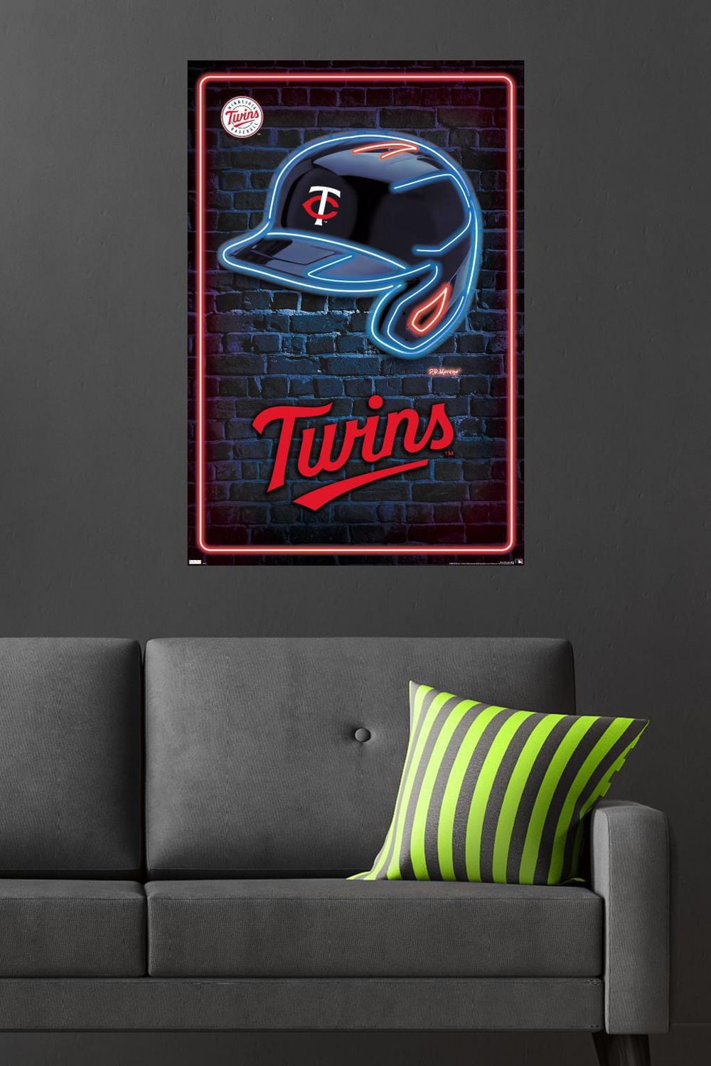 MLB Minnesota Twins - Neon Helmet 23 Wall Poster, 22.375" x 34"