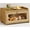 Natural Bamboo, variant on Wood Bread Box for Kithcen Countertop, Rustic Breadox Storage Container for Homemade Bread, Small Compact Bread Keeper Holder Organizer with Window (Natural Bamboo)