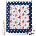 thumbnail image 2 of Independence Day Shower Curtain, 48" x 72", U.S. Flag Themed Cartoon Five-Pointed Stars Waterproof Bathroom Curtain Washable Shower Curtain Set with 12 Hooks, 2 of 9