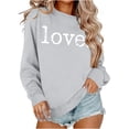 thumbnail image 2 of vigerkar Women's Love Graphic Sweatshirts Cute Long Sleeve Crewneck Pullover Tops (Grey, XS), 2 of 5