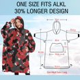 thumbnail image 4 of Oversized Wearable Blanket Hoodie,Red Camo Digital Pixel Pattern Sherpa Blanket Hoodie with Super Pockets,Super Warm Fuzzy Pullover for Women & Men, 4 of 6