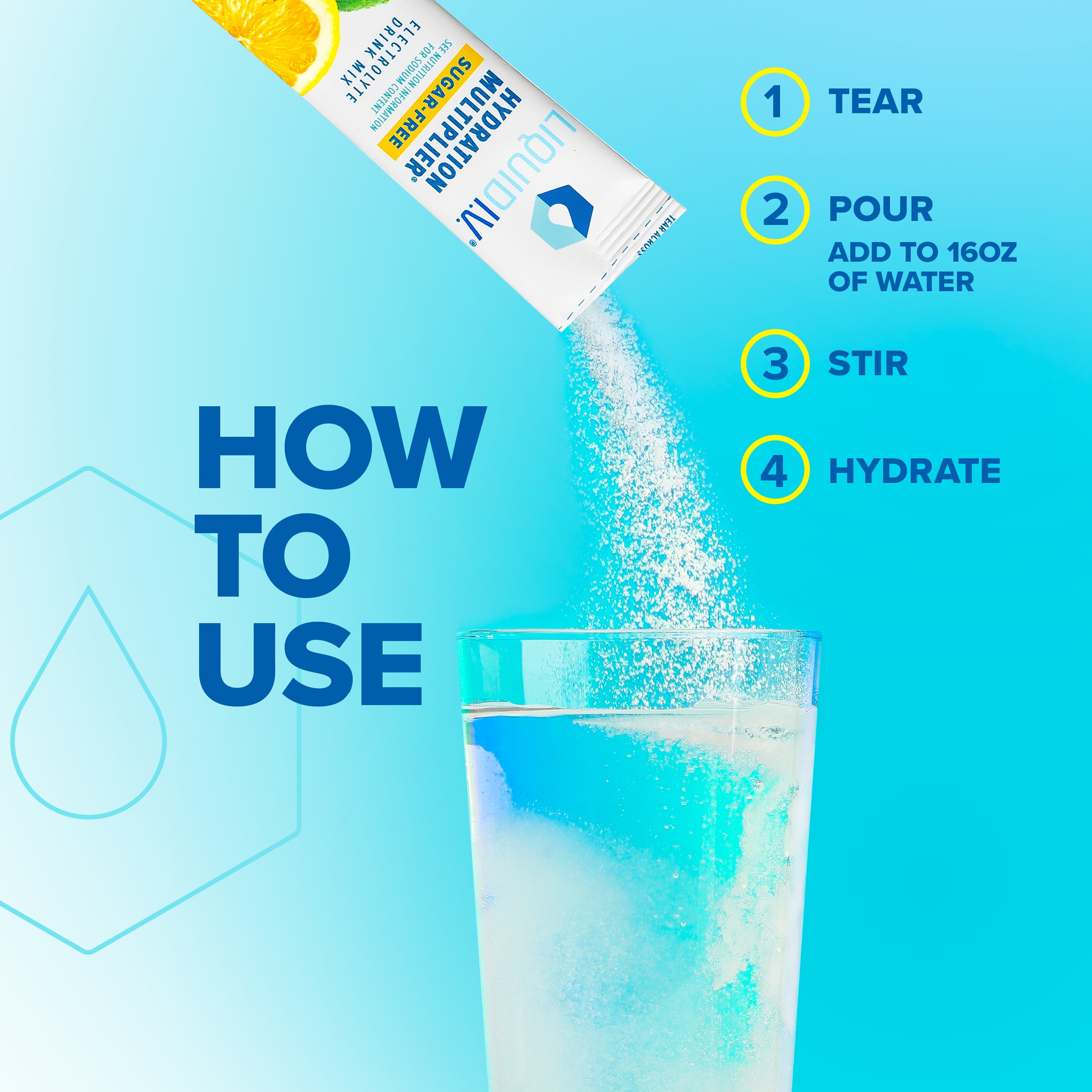 Liquid IV Electrolyte Drink Mix, Lemon Lime, Hydration Multiplier - 6 sticks, 96 g