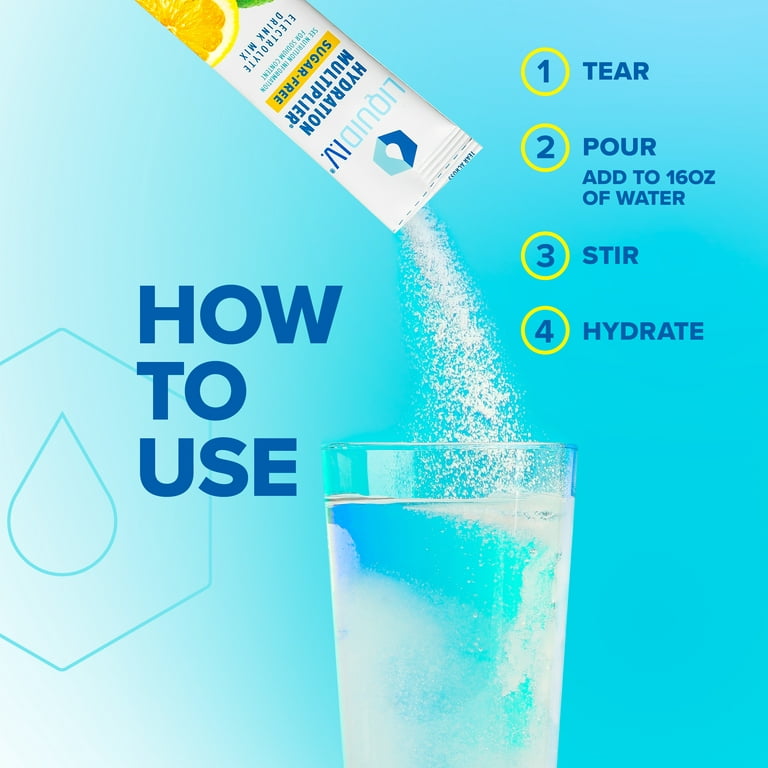 Liquid I.V. Sugar-Free Hydration Multiplier Electrolyte Powder Packet Drink  Mix, Lemon Lime, 6 Ct 