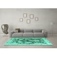 thumbnail image 3 of Ahgly Company Indoor Rectangle Abstract Turquoise Blue Modern Area Rugs, 8' x 10', 3 of 4