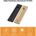 thumbnail image 3 of Flush Pull, Set Of 2 Recessed Barn Door Handle With Matte Black Finish, Premium Aluminum Alloy, Rustproof And Durable For Various Doors Including Sliding, Pocket, And Folding Doors, 3 of 5