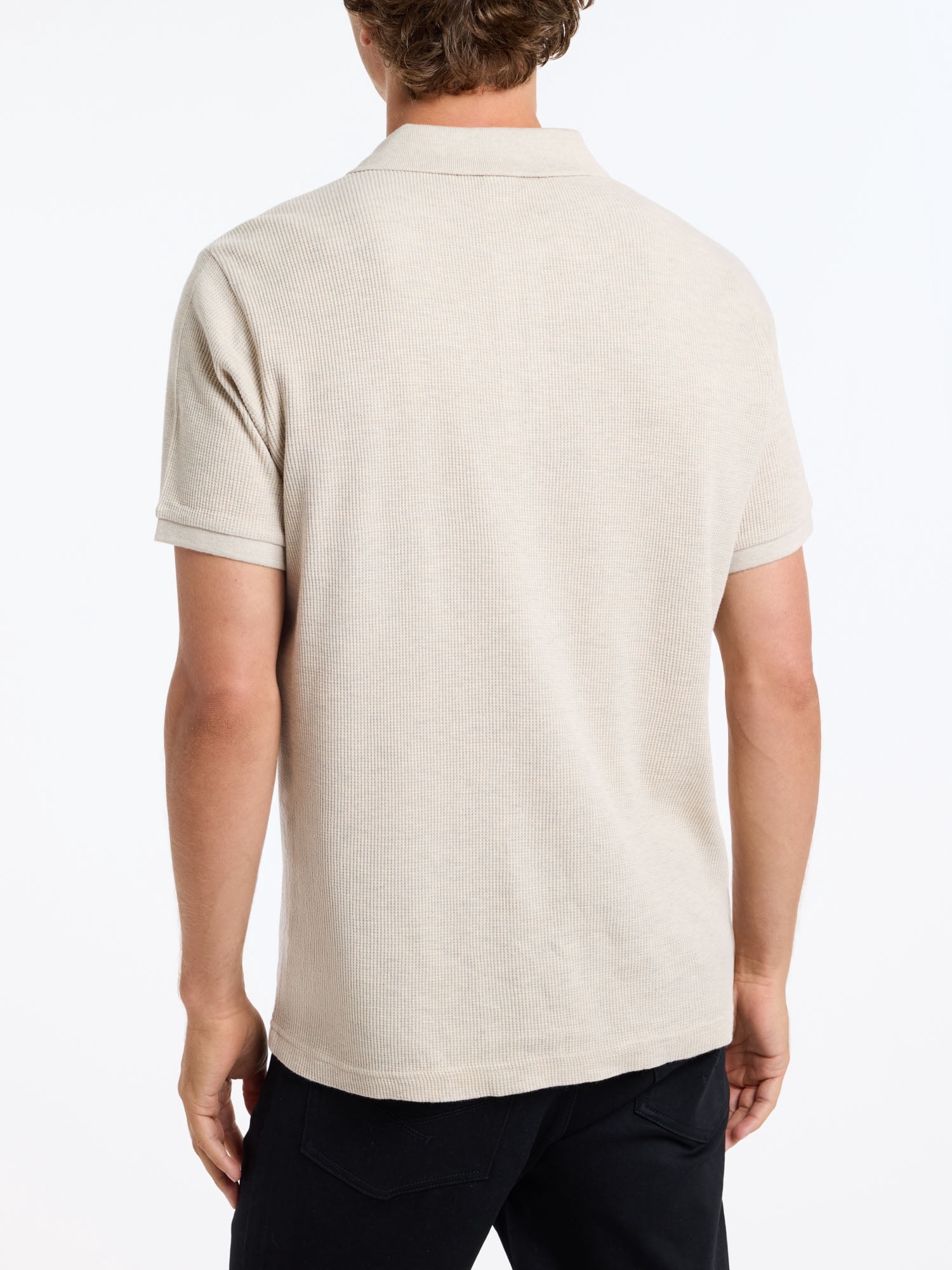 U.S. Polo Assn. Men's Short Sleeve Waffle Knit Thermal Polo Shirt