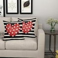 thumbnail image 6 of Valentine''s Day Pillow Covers 18X18 Inch Set of 2 Polka Dots Red Heart Stripes Valentine Decorative Pillow Cases Valentines Cushion Case Anniversary Wedding Home Decor for Sofa Couch Bedroom, 6 of 6
