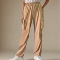 thumbnail image 2 of ZyeKqe Womens Cargo Pants Wide Leg Sweatpants Elastic Waisted Loose Fitted Trousers with Pockets, 2 of 8