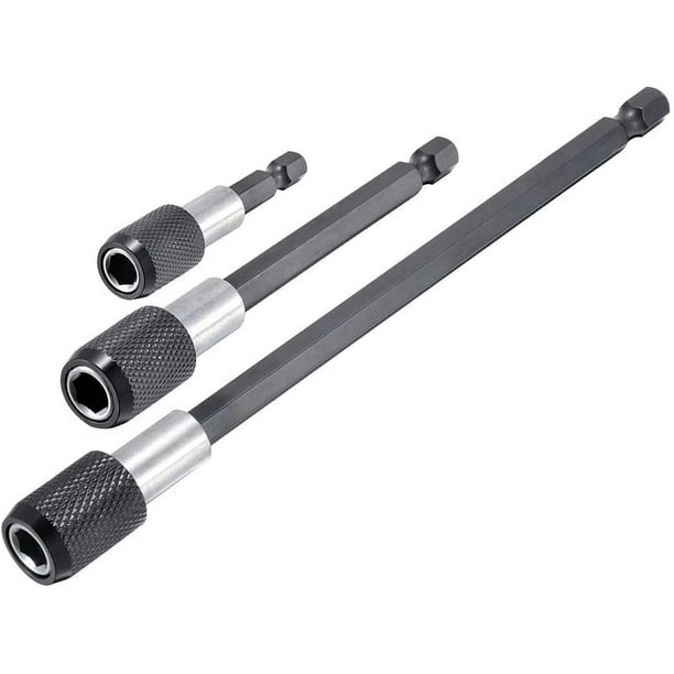 Soporte de Puntas de Destornillador Magnético HOHXEN 2' 4' 6' de Vástago Hexagonal de 1/4' Juego de 3 Piezas
