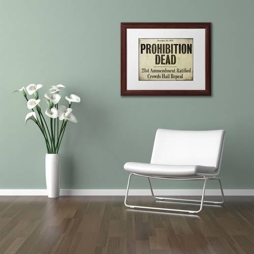 Trademark Fine Art "Prohibition" Canvas Art by Color Bakery White Matte, Wood Frame