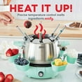 thumbnail image 3 of Dash Deluxe Stainless Steel Fondue Maker with Temperature Control, Fondue Forks, Cups, and Rack, with Recipe Guide Included, 3-Quart, Non-Stick – Aqua, 3 of 6