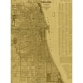thumbnail image 2 of Blanchard 25x32 Gold Ornate Wood Framed with Double Matting Museum Art Print Titled - Antique Map of Chicago (neutral), 2 of 4