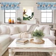 thumbnail image 4 of Summer Sea Shell Valance Curtain Nautical Ocean Watercolor Starfish Coral Blue Wood Grain Window Valances Rod Pocket Short Curtains Window Treatments for Kitchen Bedroom Bathroom Laundry 60" x 18", 4 of 9