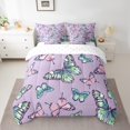 thumbnail image 2 of YST Butterfly Ensemble de Literie 7 Pcs, Violet, Polyester, Type Couette et Housse de Couette, Format Double (1 Unité), 2 of 5