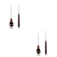 thumbnail image 3 of Wosthever Pack of 2 Awls Leathercraft Alloy Craft Sewing Manual Wood Handle Positioning Stitching Hole Maker Punching Tools Home uno 2Conjunto, 3 of 6