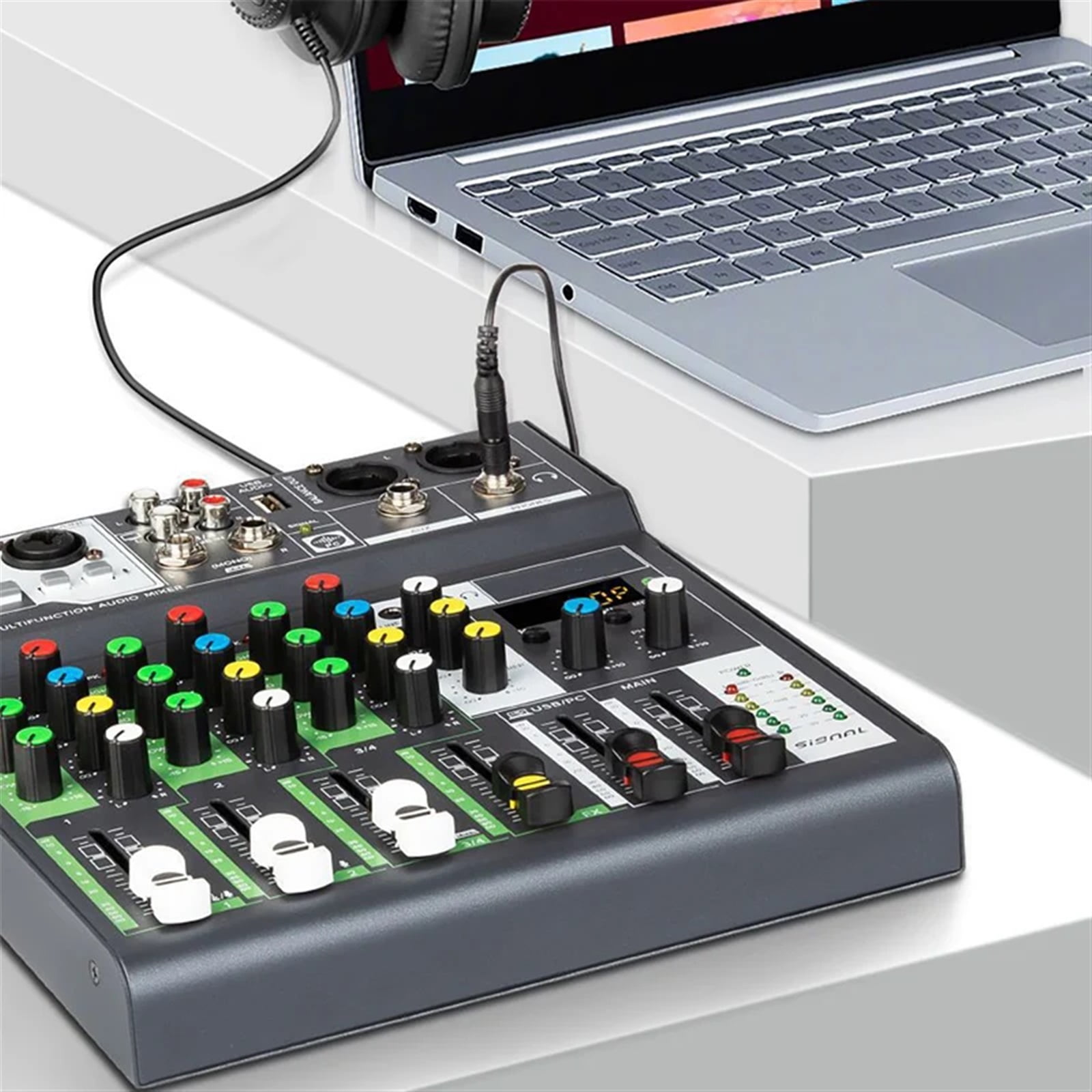 Professional Sound Mixing Console USB Record Computer 48V Phantom Power Delay Repaeat Effect 4 Channel USB Au-dio Mixer ,Precision Control