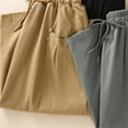 thumbnail image 3 of Brondbend Skirts for Women Trendy Summer Midi Skirt Solid Color Tie Button Pocket Mid-Calf Skirt Leisure Dress Loose Skirts Office Women's New Arrivals Khaki Skirt for Women Size-L, 3 of 6
