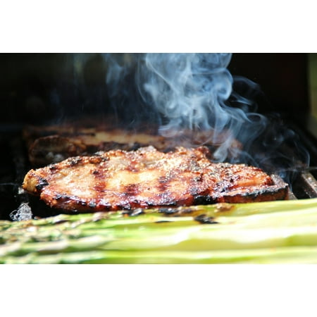 Canvas Print Steaks Meat Grilled Meats Grill Barbecue Steak Stretched Canvas 10 x