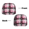 thumbnail image 6 of Kdxio Heart Plaid Pattern Print 2 Piece Car Head Rest Covers Set Auto Front/Rear Seats Headrest Cover Universal Fit Most Cars,Sedan, SUV, 6 of 9