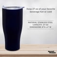 thumbnail image 4 of 10 Stainless Steel Grip Travel Mugs Set, 27 oz. - Vacuum Insulated, Plastic Lid - Blue, 4 of 5
