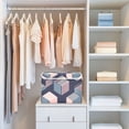 thumbnail image 4 of Yayeee Collapsible Storage Bin with Lid Fabric Closet Decorative Basket with Handles, Dark Cubes, 4 of 7