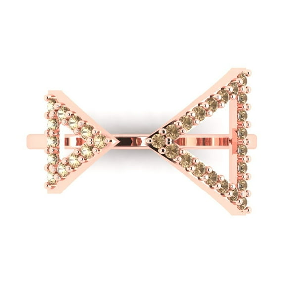 Statement Engagement Ring for Women - 0.2475ct Yellow Moissanite in 14K Rose Gold Promise Ring