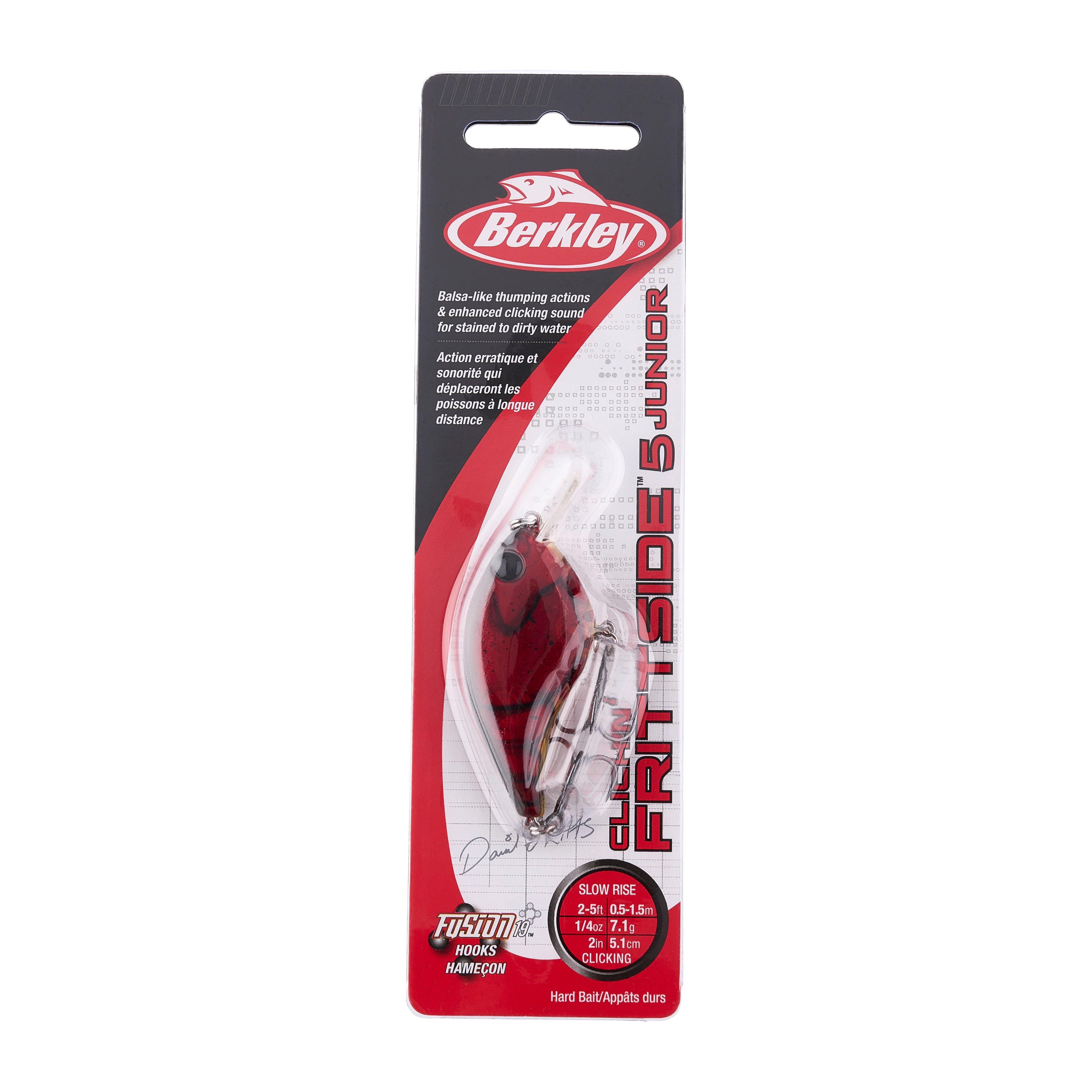 Berkley Clickin’ Frittside Fishing Lure, Ghost Red Craw, 5 Junior (1/4 oz)