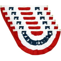 6Pcs USA Pleated Fan Flag Half Fan Banner American Bunting Decoration Memorial Day, Independence Day Memorial Day and Labour Day -18inchx35inch
