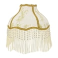 thumbnail image 1 of Pantalla de lámpara con forma de campana y borde festoneado, pantalla de lámpara con flecos, pantalla de lámpara victoriana hecha a mano para Beige, 1 of 8