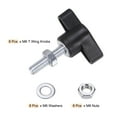 thumbnail image 3 of Uxcell 8 Pieces Tee Wing Knobs M6 x 25mm Thread 36mm Z/T Head Thumb Screws Hand Clamping Stud Knob with Nuts Washers Black, 3 of 6