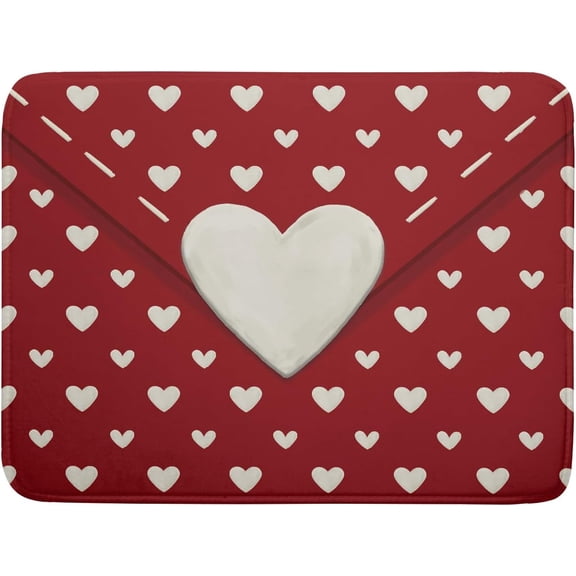 Valentines Day Dish Drying Mat for Kitchen Counter 18x24 Cream Red Love Heart Valentines Holiday Themed Absorbent Reversible Microfiber Drying Mats Kitchen Countertop Protector Dishes Drainer Pad
