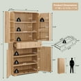 thumbnail image 2 of IFGET 71" Tall Bathroom Storage Cabinet, with Drawer and 4 Doors, Modern Curved Bathroom Cabinet for Small Spaces, Natural, 2 of 6