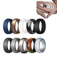 thumbnail image 1 of Affordable Silicone Wedding Rings Durable Comfortable Rings, 10 Pack for Men, 1 of 8