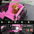 thumbnail image 2 of HHVEL 12V 7Ah Power-Wheels Jeep, Ride on Cars with Remote Control for Girls, 3 Speeds, Electric Cars for Kids 3-5, Spring Suspension, Bluetooth Music & LED Lights, Pink, 2 of 6