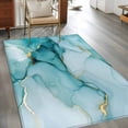 thumbnail image 3 of Marble Teal Large Area Rugs for Bedroom Living Room, Soft Non Slip Carpet Bedside Rug, Golden Ink Painting Abstract Modern Rectangular Floor Cover Kitchen Accent Rug 4'x6' for Dining Room/Office, 3 of 9