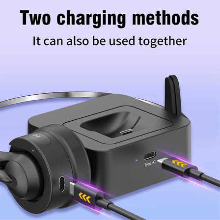 On Ear Headset BT 5.4 Wireless Headphone Call Center Headband Earphone with Noise Cancel ywm58