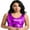 Purple, variant on YEAHDOR Womens Metallic Scoop Neck Vest Shiny Crop Top Solid Color Night Club Dance Tank Top Fluorescent Green One Size