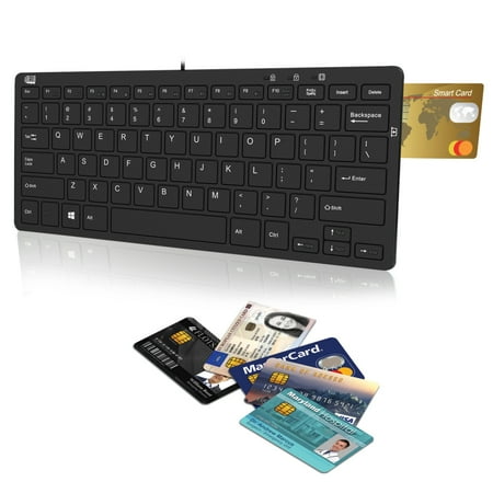 Slimtouch Usb Keyboard - Adesso SlimTouch 510R - Mini Keyboard with Smart Card Reader and USB Hubs