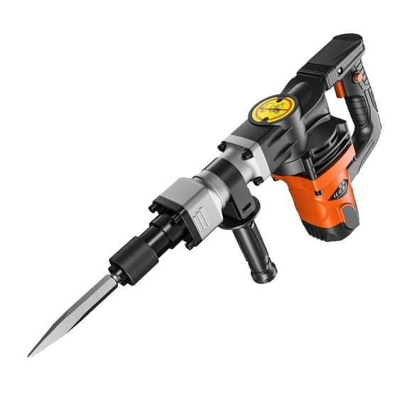 Demolition Jack Hammer - 1400W Electric Concrete Breaker with 2 Chisel Bits - Heavy Duty Demolition Tool for Concrete, Brick, Tile & Stone