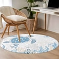 thumbnail image 4 of Round Rugs 3.3Ft, Coastal Trutle Round Area Rug Washable Indoor Throw Carpet, Nautical Summer Beach Ocean Coral Soft Non Slip Circle Rug for Laundry Room Patio Home Decor Aesthetic, 4 of 8