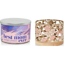 Yankee Candle Best Mom Ever (White Strawberry Bellini) 3-Wick Tumbler Candle with a Cherry Blossoms Jar Holder 2-pc Gift Set