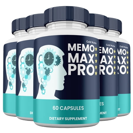 Memo Max Pro Capsules, Advanced Maximum Strength Pills Cognitive and Brain, MemoMax Pro Supplement for Brain Health (5 Pack)