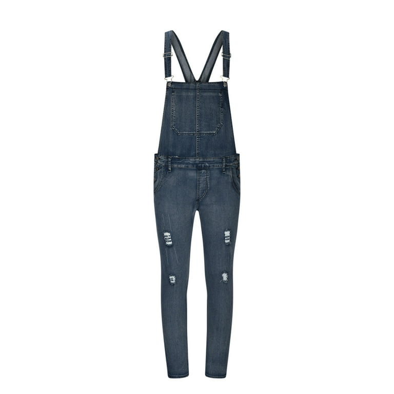 HAOTAGS Men s Denim Bib Overalls Denim Relaxed Fit Overalls